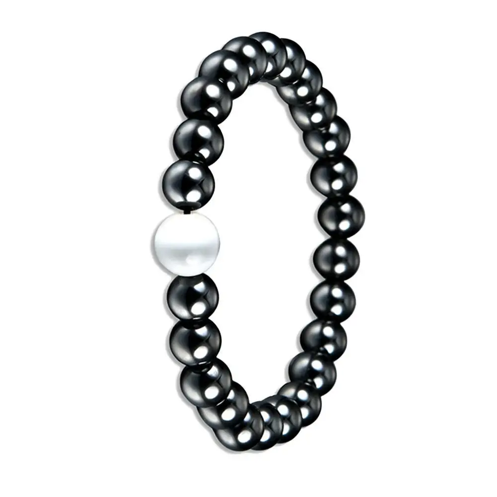 Натуральный камень гематит магнитный браслет черный бисер терапия Здоровье Уход