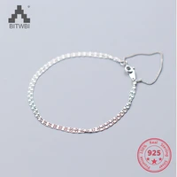 hot style 925 sterling silver fashion simple sweet rose gold double chain bracelets jewelry for gift