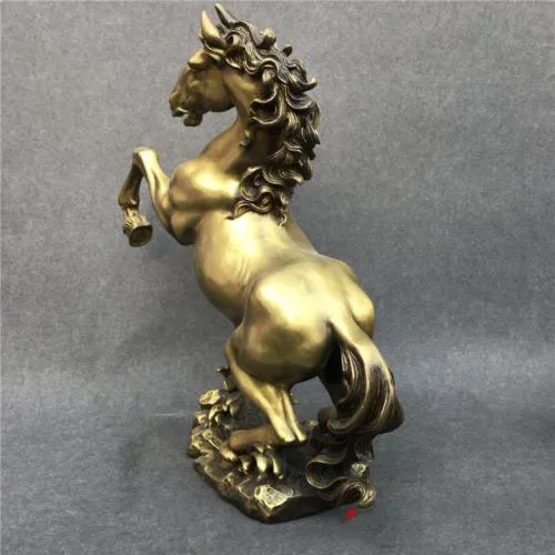

christmas 18.8" Collect China Fengshui Brass Copper Lucky Zodiac Horse Statue Sculpture new Year
