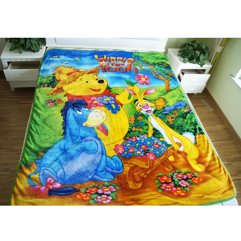 Фланелевое Одеяло Дисней с большим желтым Винни на кровать/диван 150x200 см для детей простыня 1,2 м кровать