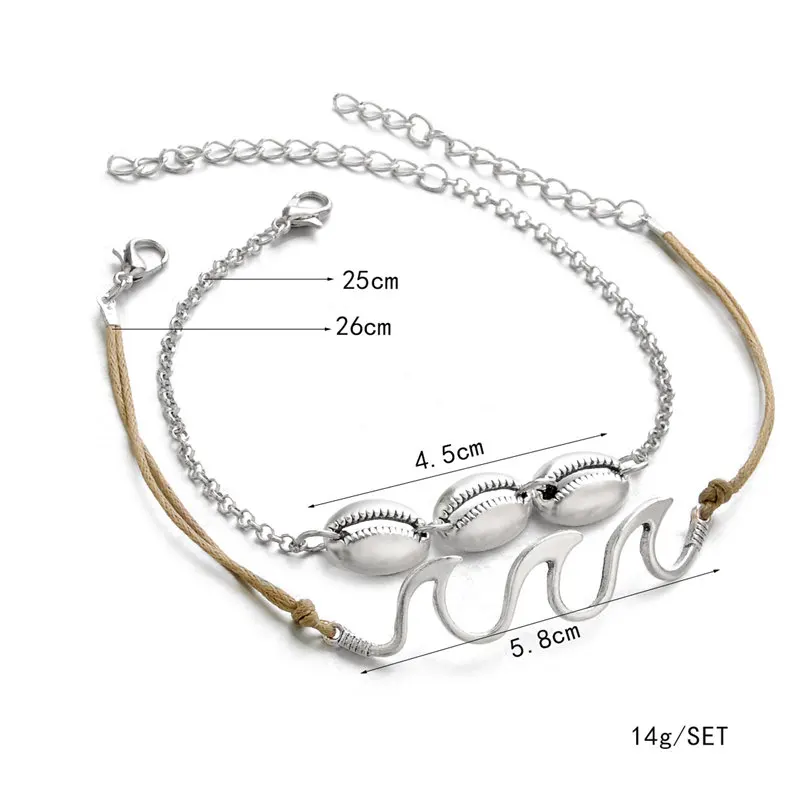 2 шт./компл. женский многослойный браслет на ногу из кожи | Украшения и аксессуары