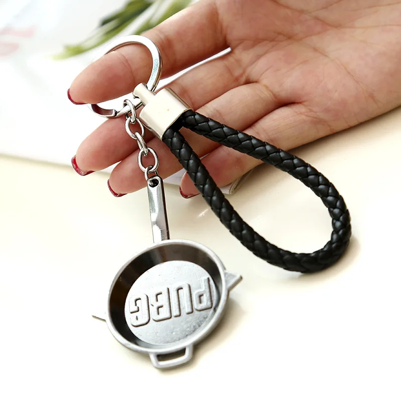 KeyChain Style 21 28 стилей PUBG брелок 98K пистолет винтовка реквизит шлем рюкзак Pan черная кожаная Веревка Брелок открывающийся ключ металлический Автомобильный ключ подвесной - Цвет: KeyChain Style 21