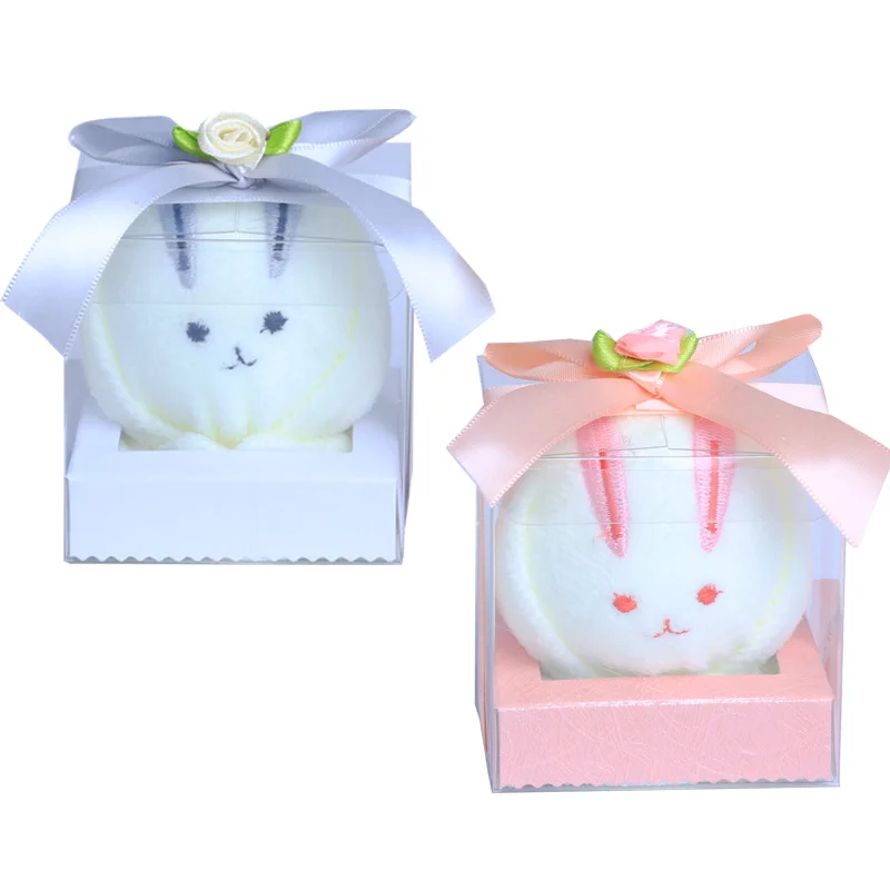 

New creative towel gift box party return a salute gift Cotton towel rabbit Special children's day gift Baby's first facial towel