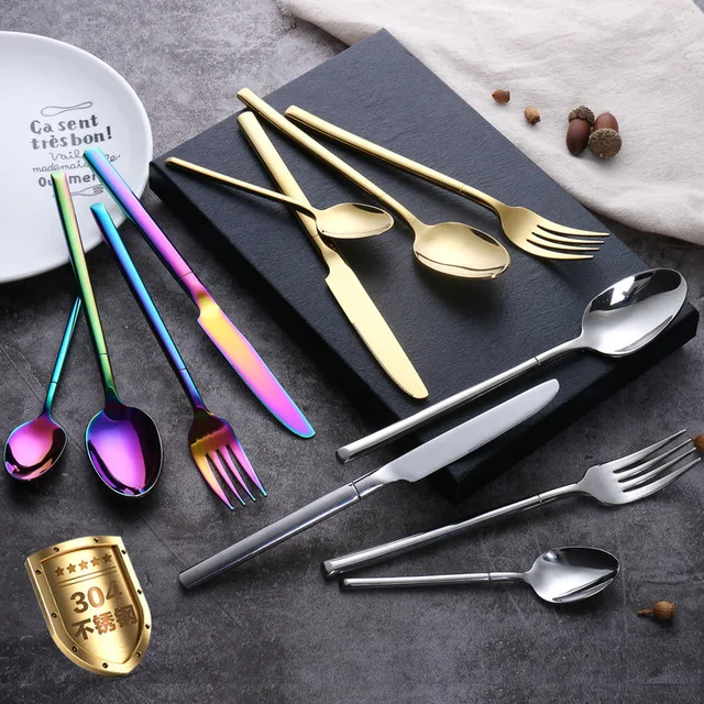 Роскошный набор столовой посуды из нержавеющей стали 304 Подарочная коробка