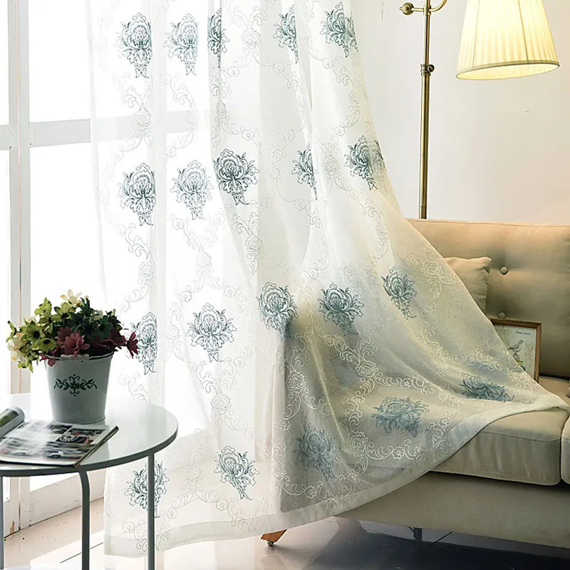 Европейский хлопковый вышитый фон для гостиной столовой спальни|embroidery curtain|curtains