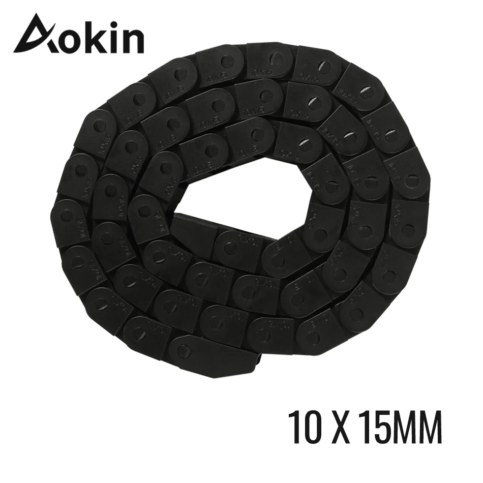 

Aokin 1 Meter Drag Chain Cable Carrier 10x10mm/10x15mm/10x20mm/10x30mm/7x7mm with end Connectors for CNC Router Machine Tools