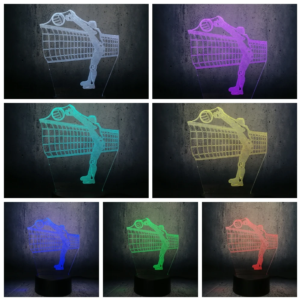 Спортивная серия 3D многоцветный СВЕТОДИОДНЫЙ Ночник светильник ламптенс