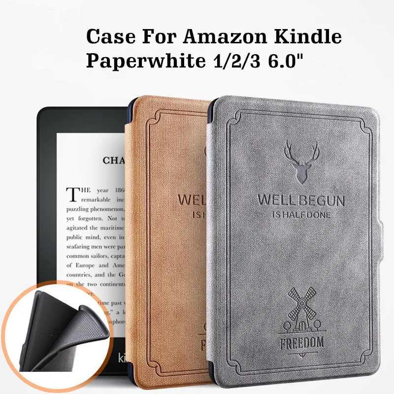 Магнитный чехол из искусственной кожи с принтом оленя для Amazon New Kindle 8-го поколения версия 6," Электронная книга мягкий чехол на заднюю панель+ пленка+ стилус