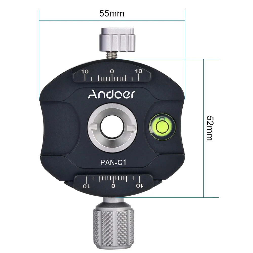 Andoer PAN-C1 панорамные штативные головки Зажим адаптер Алюминий сплава с Quick Release Plate для Arca-Swiss как Стандартный QR тарелки