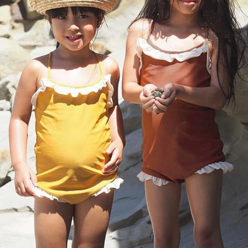 Bikinx/детский купальник цельный купальный костюм желтая купальная одежда с