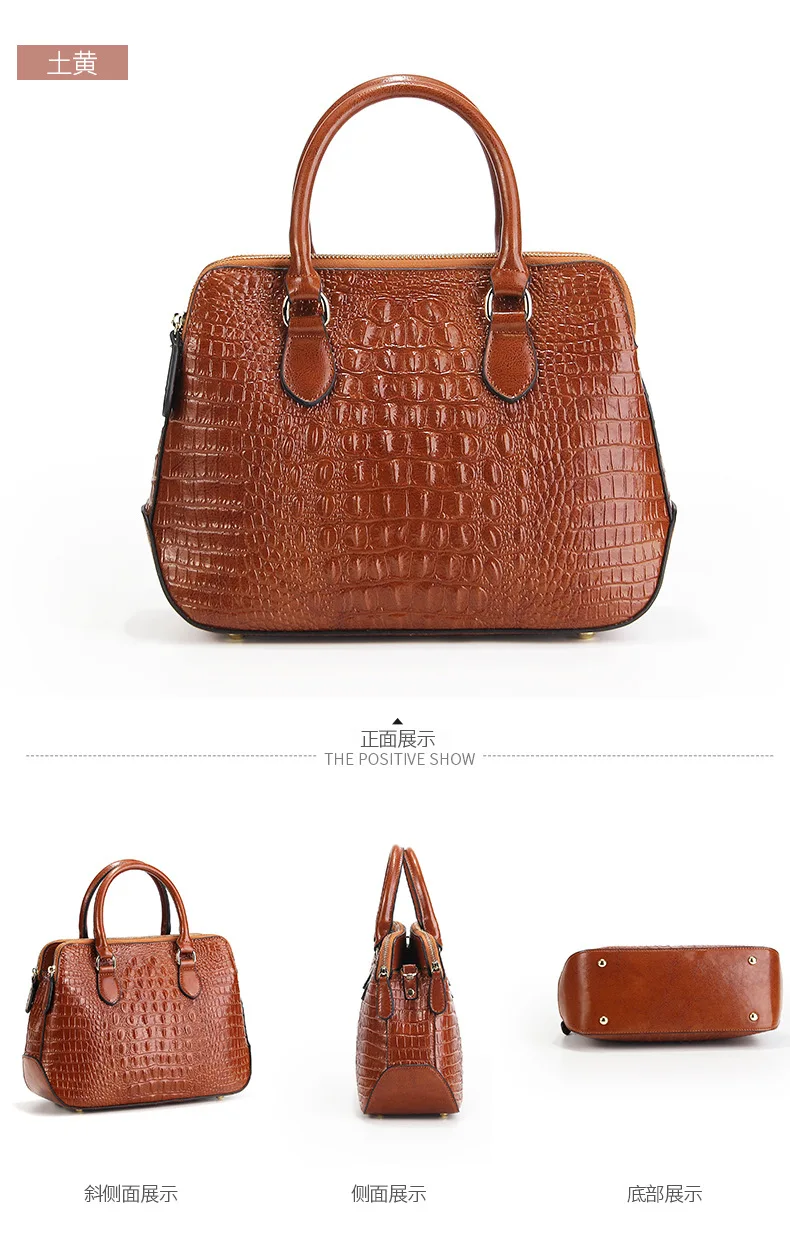 Fashion genuine Leather Women bag Crocodile Pattern Messenger bags ladies Purse female totes bag Handbag Leisure Tote Sac A Main