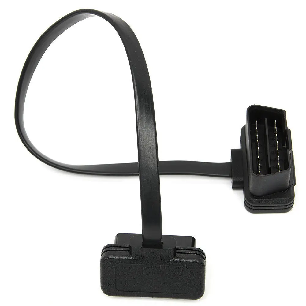30 см автомобильный плоский тонкий мужской кабель OBD 2 16 Pin OBD2 штекер к женскому