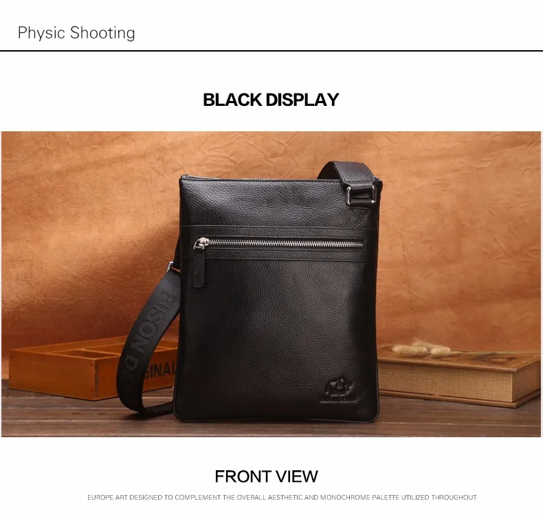 BISON DENIM мужские сумки через плечо брендовые сумки Портфели Сумка-Кроссбоди из натуральной кожи мужская сумка-мессенджер Повседневная дорожная сумка