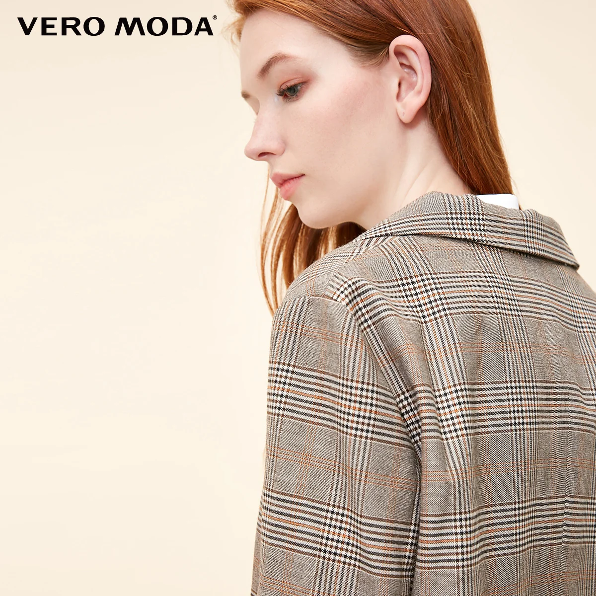 Vero Moda Женская новая клетчатая с одной пуговицей 3/4 рукавами пиджак Длинный блейзер | 318308501
