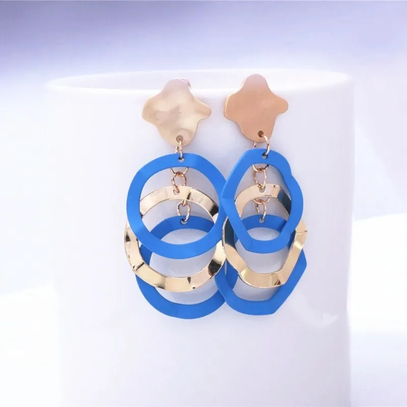 Круглые геометрические акриловые полимерные серьги капли для женщин Винтажные