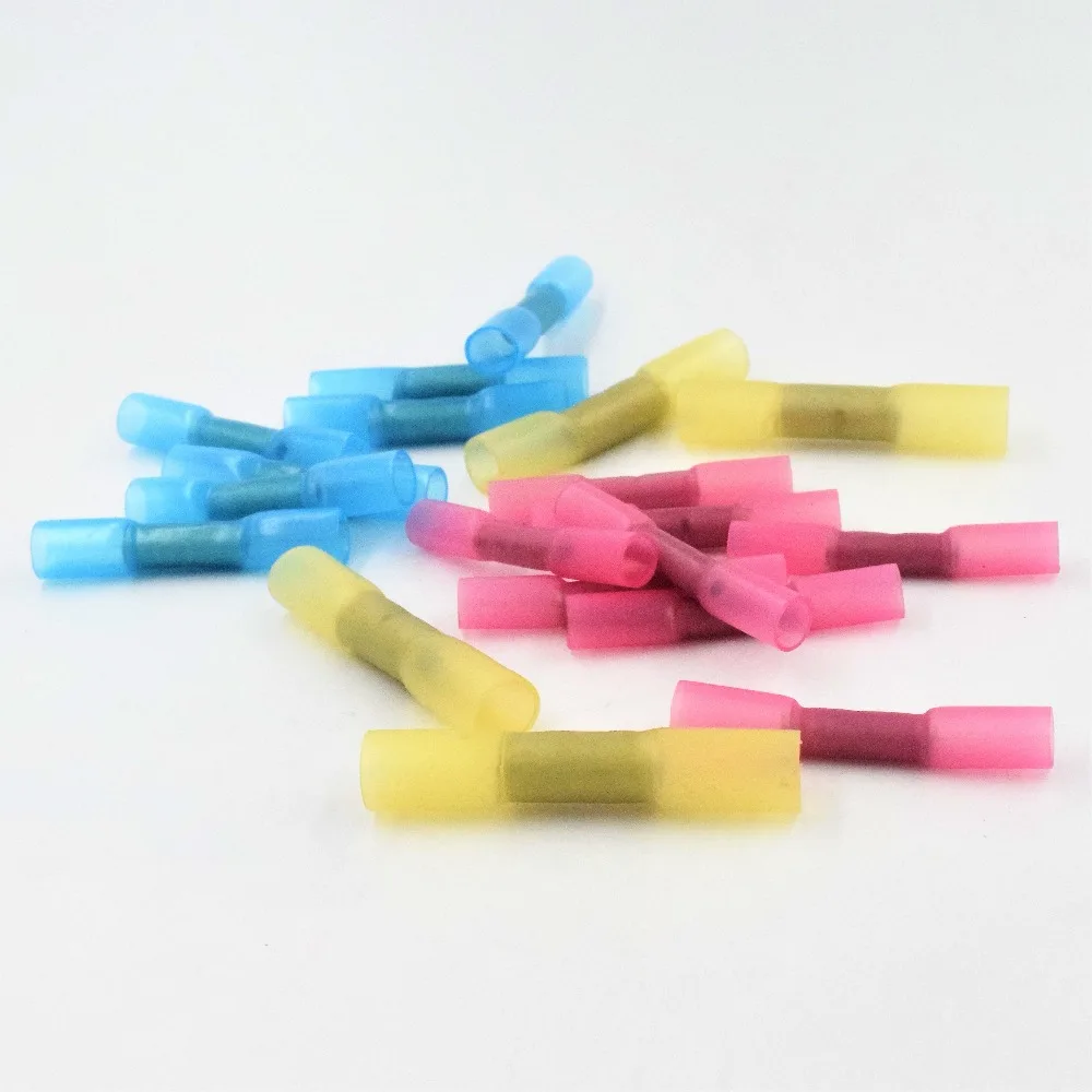 

100PCS Fully Insulated Waterproof Heat Shrink Terminals Seal Butt Electrical Cable Wire Connectors Crimp Terminals 22 -10AWG