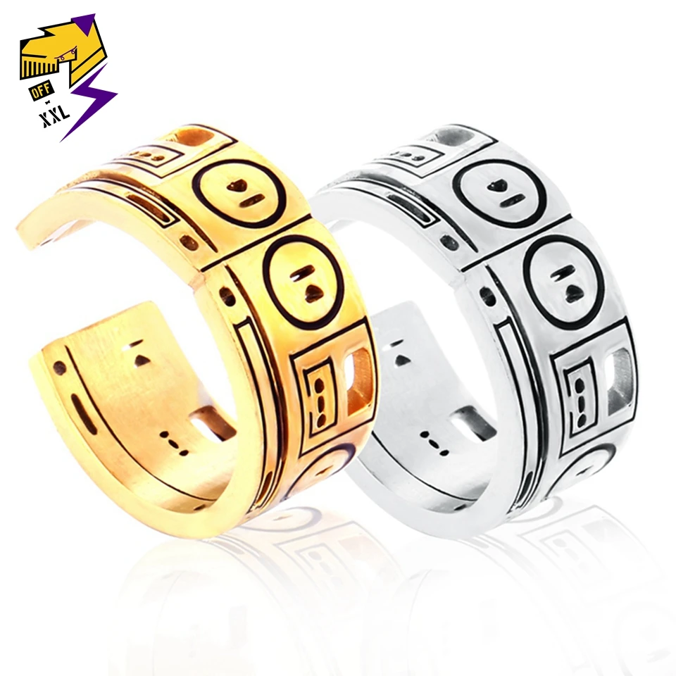 Винтажный Мужской стимпанк магнитофон из нержавеющей стали кольцо на палец