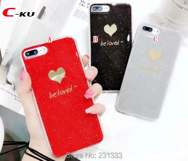 Чехол C ku из мягкого ТПУ с блестками для Iphone X 8 7 PLUS I7 6 6S I6 I6|Чехлы-накладки| |