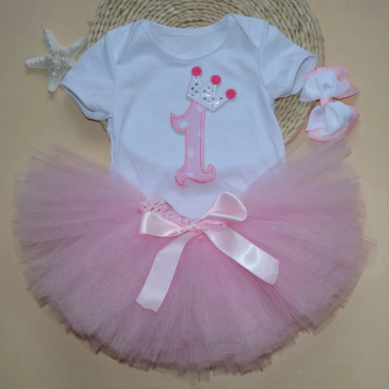 Комплект из юбки пачки и повязки на голову 1 й день рождения|newborn tutu sets|romper tutubirthday