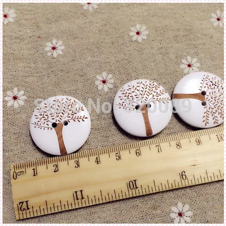 20 шт 30 мм большие деревянные пуговицы дерево гравировка Ласер швейная Кнопка DIY