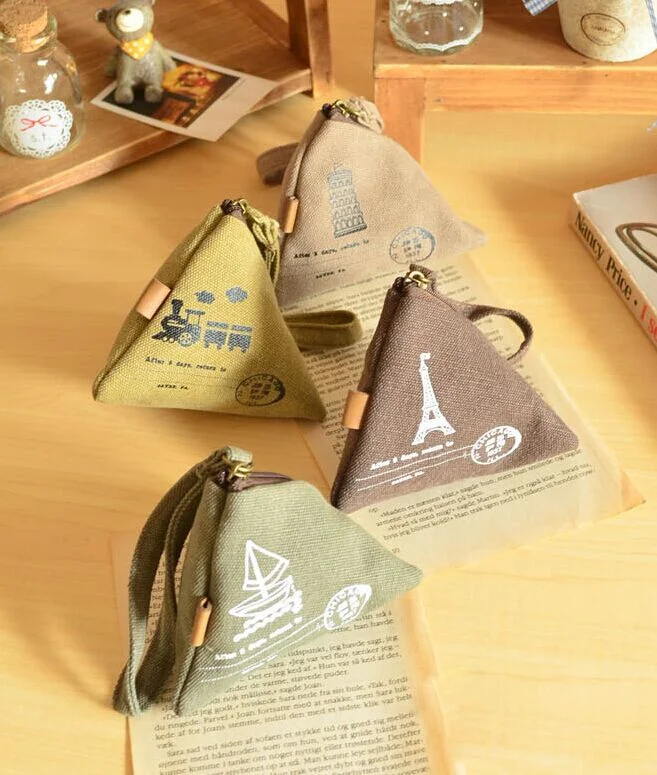 1 шт. случайный дизайн-Ручной Чехол-кошелек для мелочи 9 см холщовый Карманный