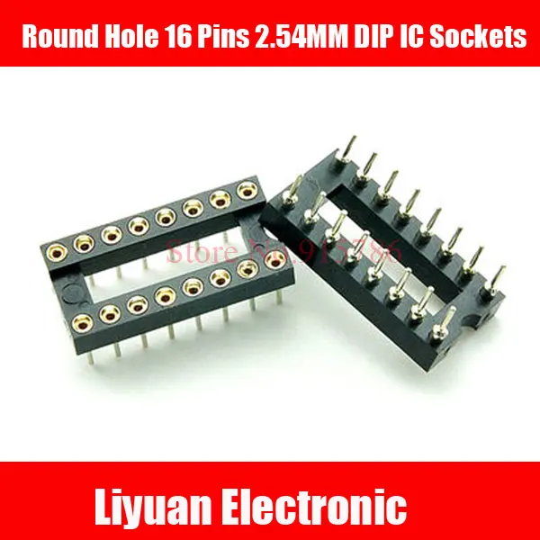 15 шт. 16 контактов с круглым отверстием 2 54 мм|ic socket|pin 2.54mmpin dip |