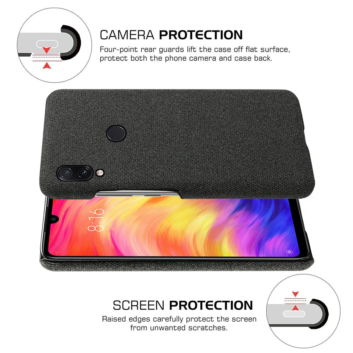 Для Xiao mi Red mi Note 7 7 Pro Чехол Тонкий ретро тканые ткани против царапин ПК Жесткий Чехол для Xiao mi Red mi 7A 7 K20 mi 9T чехол