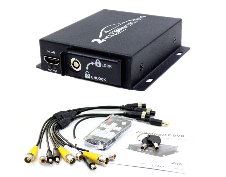 Прямая с фабрики двойная sd-карта Мобильный DVR Поддержка CVBS/AHD двухканальный 5.0MP/1080p 2CH мини DVR для всех видов автомобилей