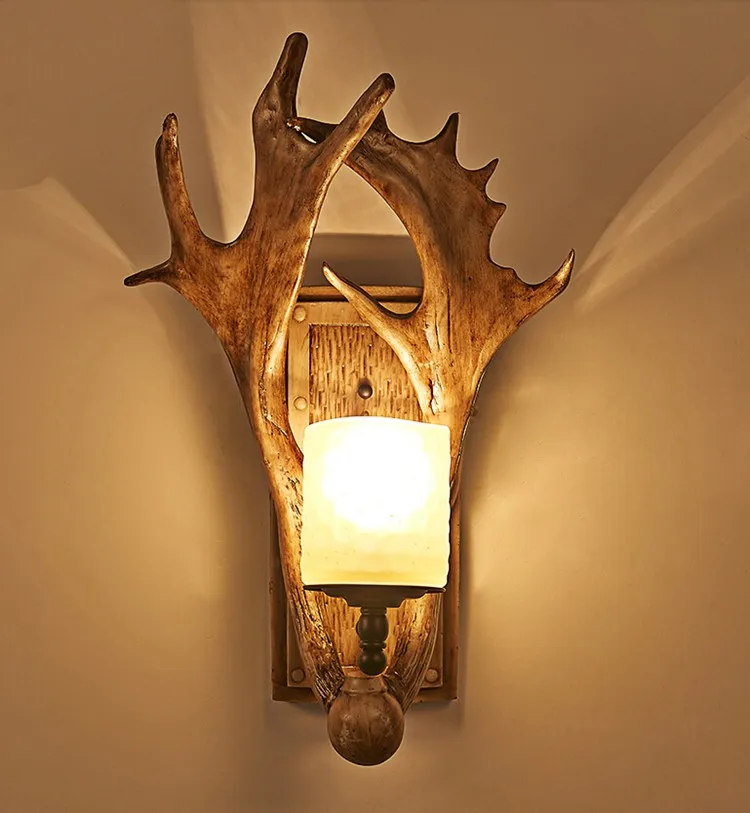 Quadri Wandlamp Современная американская деревенская деко лестница рога настенный светильник скандинавский чердак прикроватный проходу светодиодное освещение стены
