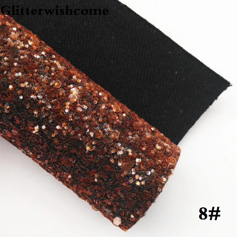 Glitterwishcome 21X29 см A4 Размеры синтетическая кожа, темные Цвета с эффектом блестящей кожи, тканевый Виниловый фон для банты, GM040A - Цвет: 8