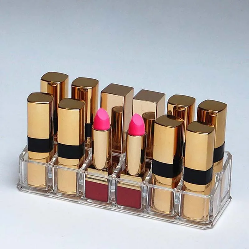 

Transparent Lipstick Storage Box Acrylic Makeup Organizer Cosmetic Storage Rack Desktop Finishing Bathroom Storage