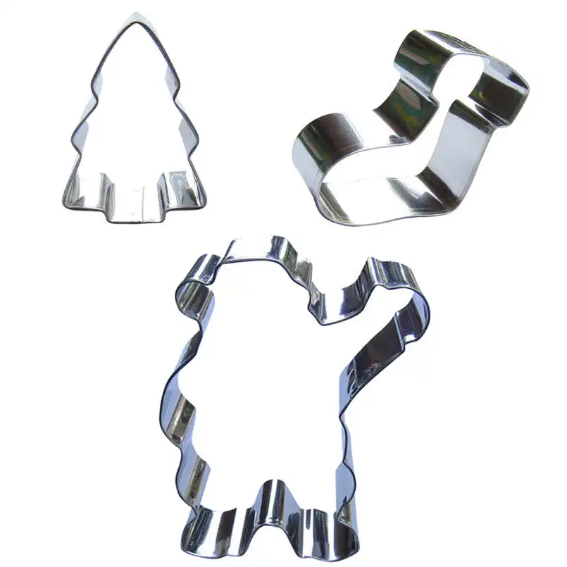 Рождественская елка Санта Клаус форма обуви 3 шт. формы для резки печенья мягкие