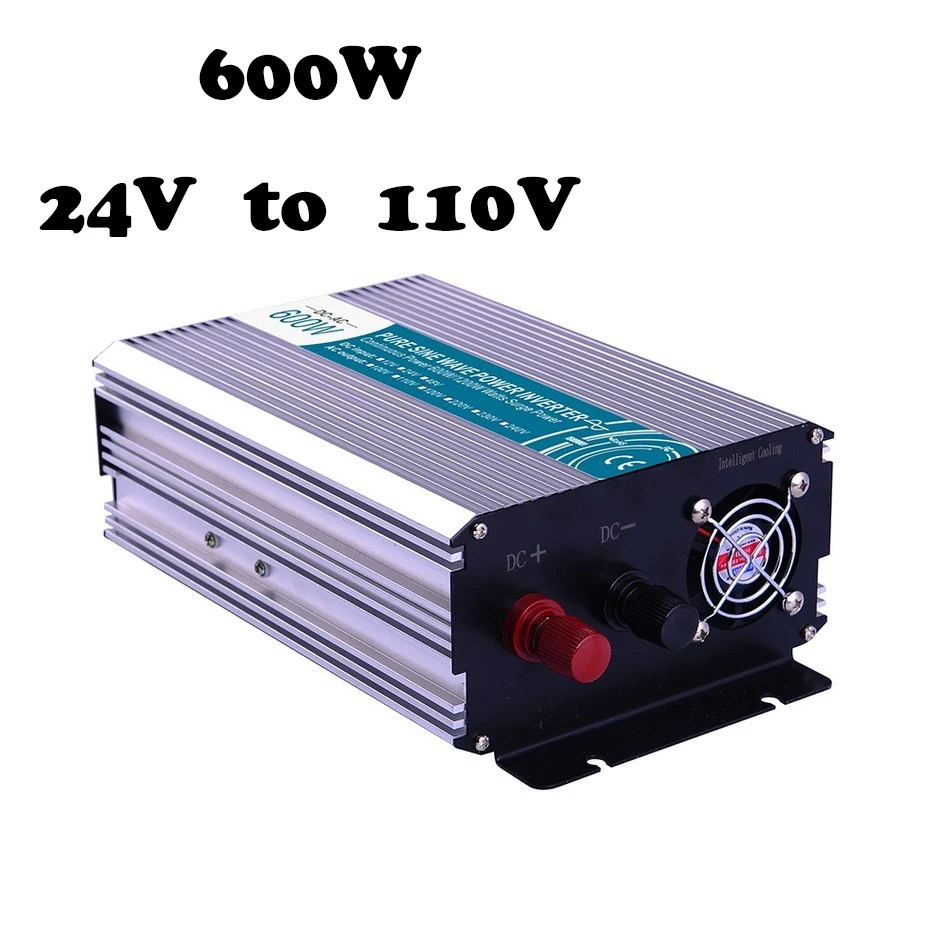 600 w автономный немодулированный синусоидальный сигнал инвертор 24vdc 110vac