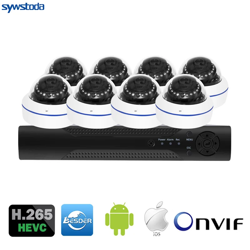 8CH POE NVR Kit 1080P CCTV System 2MP IP Camera Audio Record Waterproof Motion Detection Video Security Camera System
