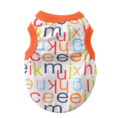 Letters Лето домашнее животное собачья жилетка, одежда с принтом в виде щенка дышащая футболка для малых и средних собак для собак породы Йоркширский терьер небо - Цвет: Letters