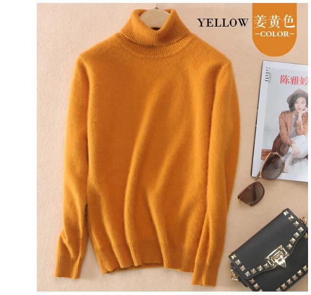 2021 New Arrival Women Knitted Good Quality Mink Cashmere Sweater Soft Pullovers KSR220 | Женская одежда