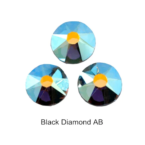 Black-Diamond AB 144 шт лучшее качество стразы Горячая фиксация стразы 8 Большие 8 маленькие стеклянные стразы Красочные горячая фиксация камни железные стразы для одежды B3309 - Цвет: Black-Diamond AB