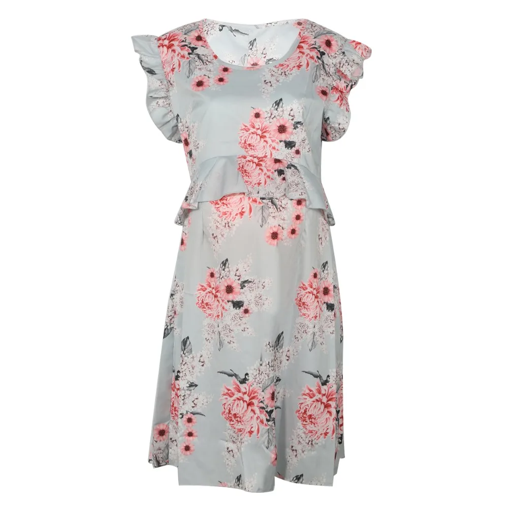 Puseky цветочные платья для беременных Одежда женщин платье с оборками|Платья| |