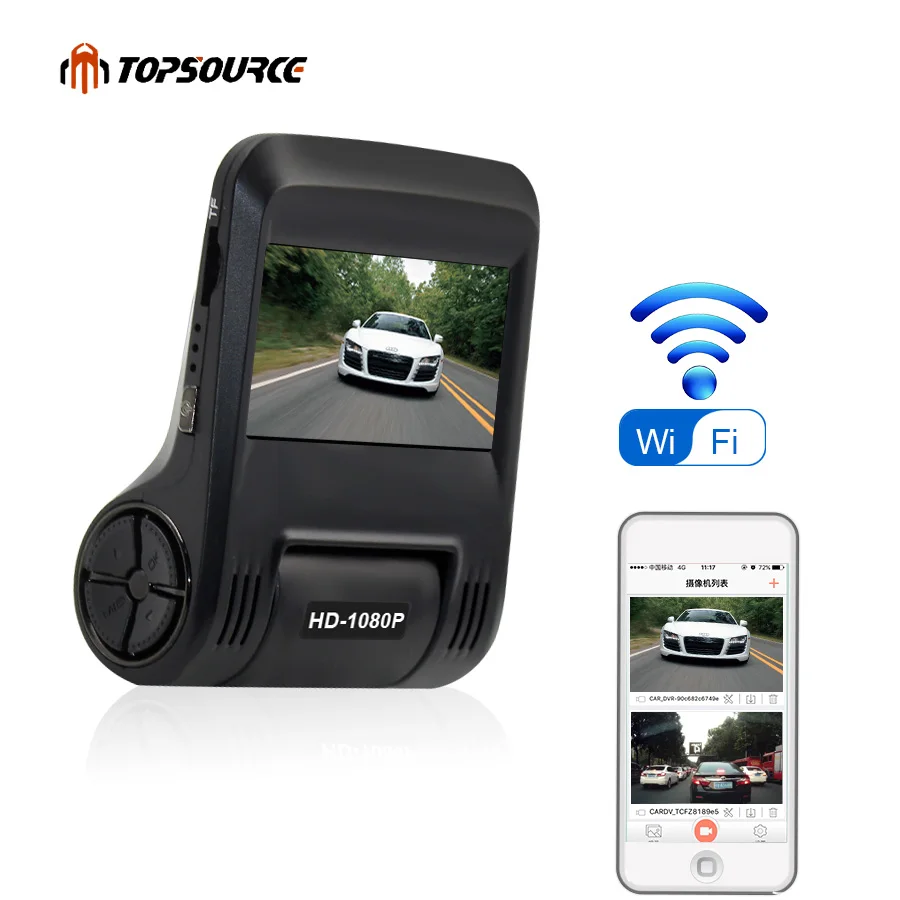 Topsource Wi Fi Видеорегистраторы для автомобилей Камера 96658 imx 323 FHD 1080 P регистраторы