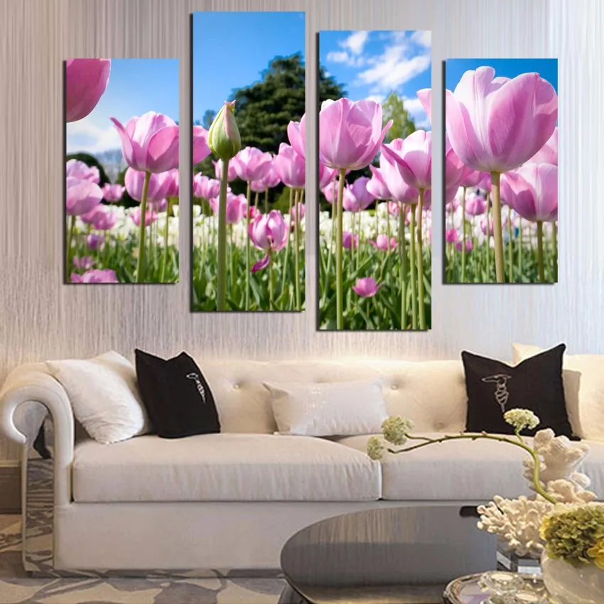 Акция 4 шт. искусственный цветок Картина на холсте красивое декоративное