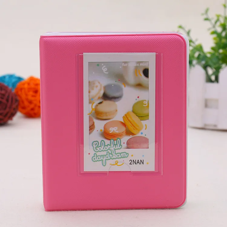 Peach Pink( stripe) 64 кармана Фотоальбом Polaroid Фотоальбом мини мгновенный чехол для хранения фотографий мини-альбом фотоальбом fotografico - Цвет: Peach Pink( stripe)