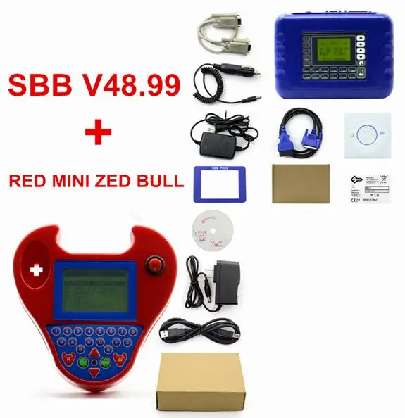 V48.99 ZED BULL Лучший SBB V48.88/V48.99 ключевой программист Программирование ключ в иммобилайзере копия чипа транспондера с ZED Bull Key cloner - Цвет: V48.99 ZED BULL
