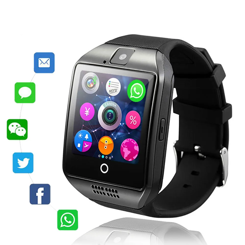 Bluetooth умные часы Q18 с сенсорным экраном камерой слотом для sim-карты/TF спортивные