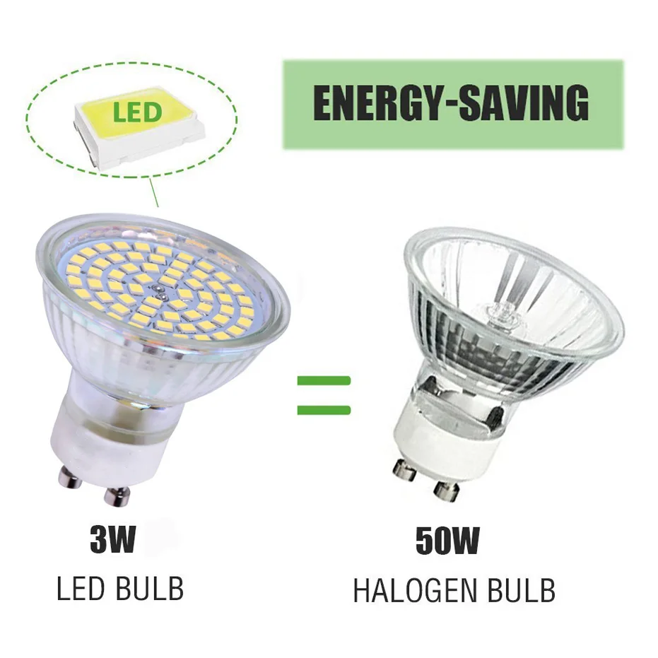 4 шт./партия светодиодсветильник галогенные лампы GU10 3 вт SMD2835 52|halogen lamp|gu10 ledno flicker |