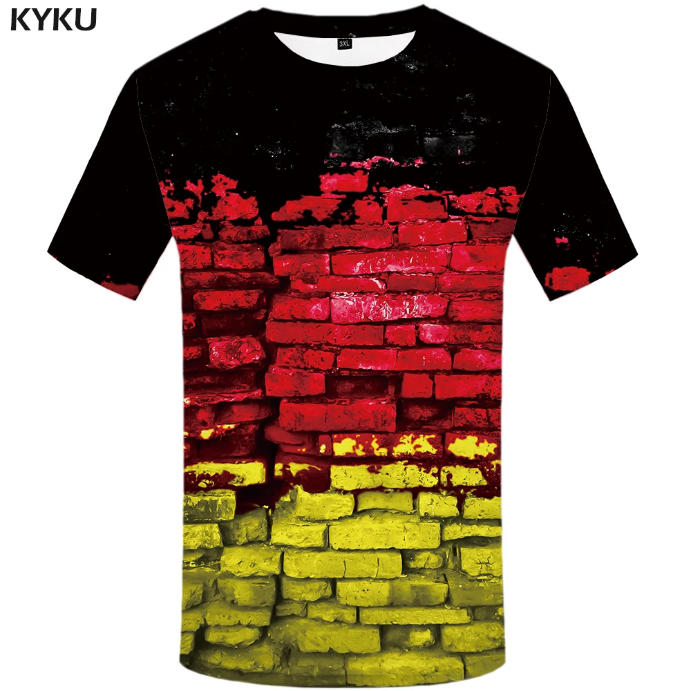 KYKU Wall Футболка мужская футболка с рисунком аниме одежда немецким флагом 3d
