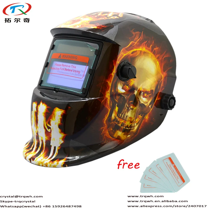 

Быстрая доставка, аксессуар для сварочного аппарата, инструмент, шлем для сварки в виде черепа, хамелеон, стеклянный, с автоматическим затем...