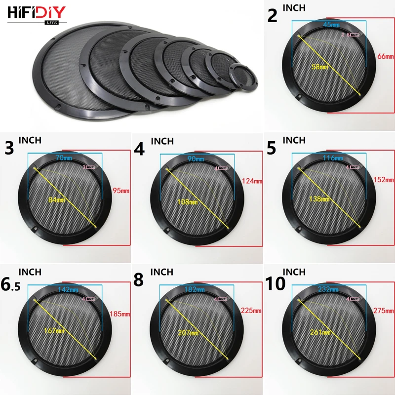 HIFIDIY LIVE 4 5 6 8 10 inch Speaker Net Cover High-grade Ca