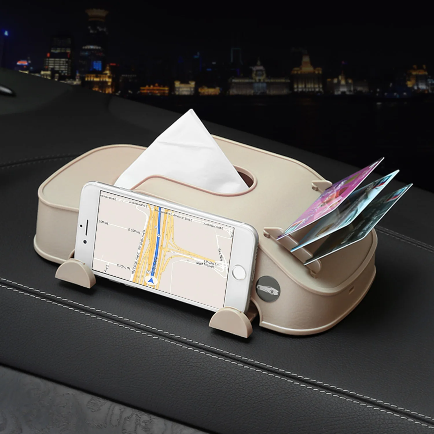 Storage Box Car Tissue Phone Holder Card Leather Creative Multifunction Tidying Case Decoration 208 | Дом и сад
