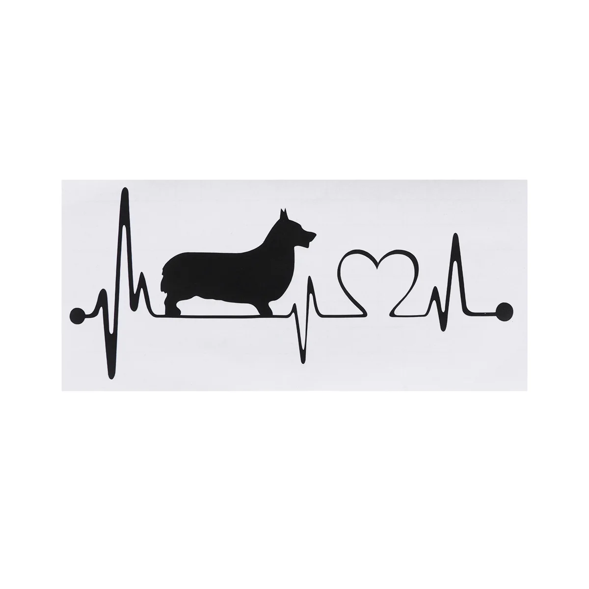 Уникальные милые Креативные наклейки Corgi Love Heart ECG автомобильные на бампер для
