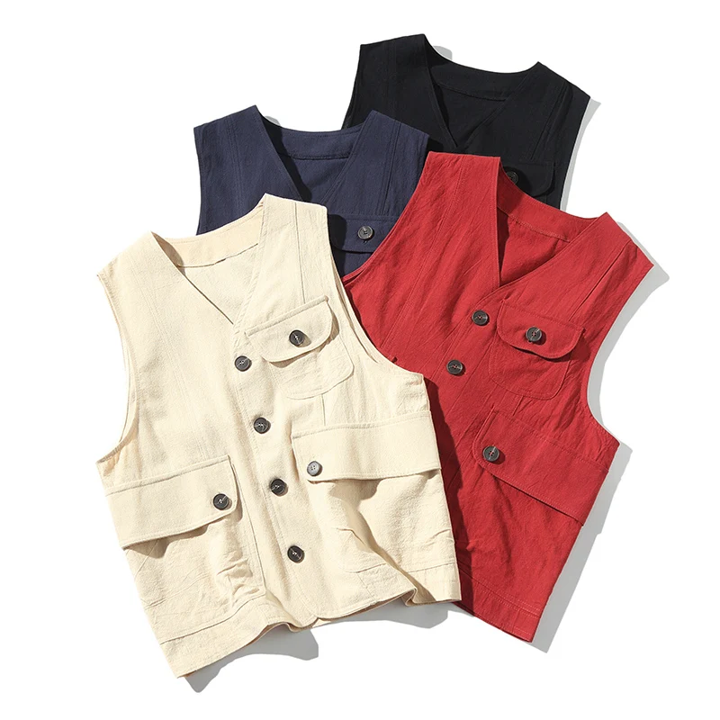 

Summer Multi Pocket Vest Fishing Vest Male With Many Pockets Men Sleeveless Jacket Waistcoat Work Vests Outdoors Vest Plus Large